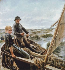 Merellä" (At Sea)  Oil on canvas by Albert Edelfelt, a Finnish artist, in 1883. Thanks to Curtis William Erling White and Barista Uno, shipmates aboard All Things Nautical. 